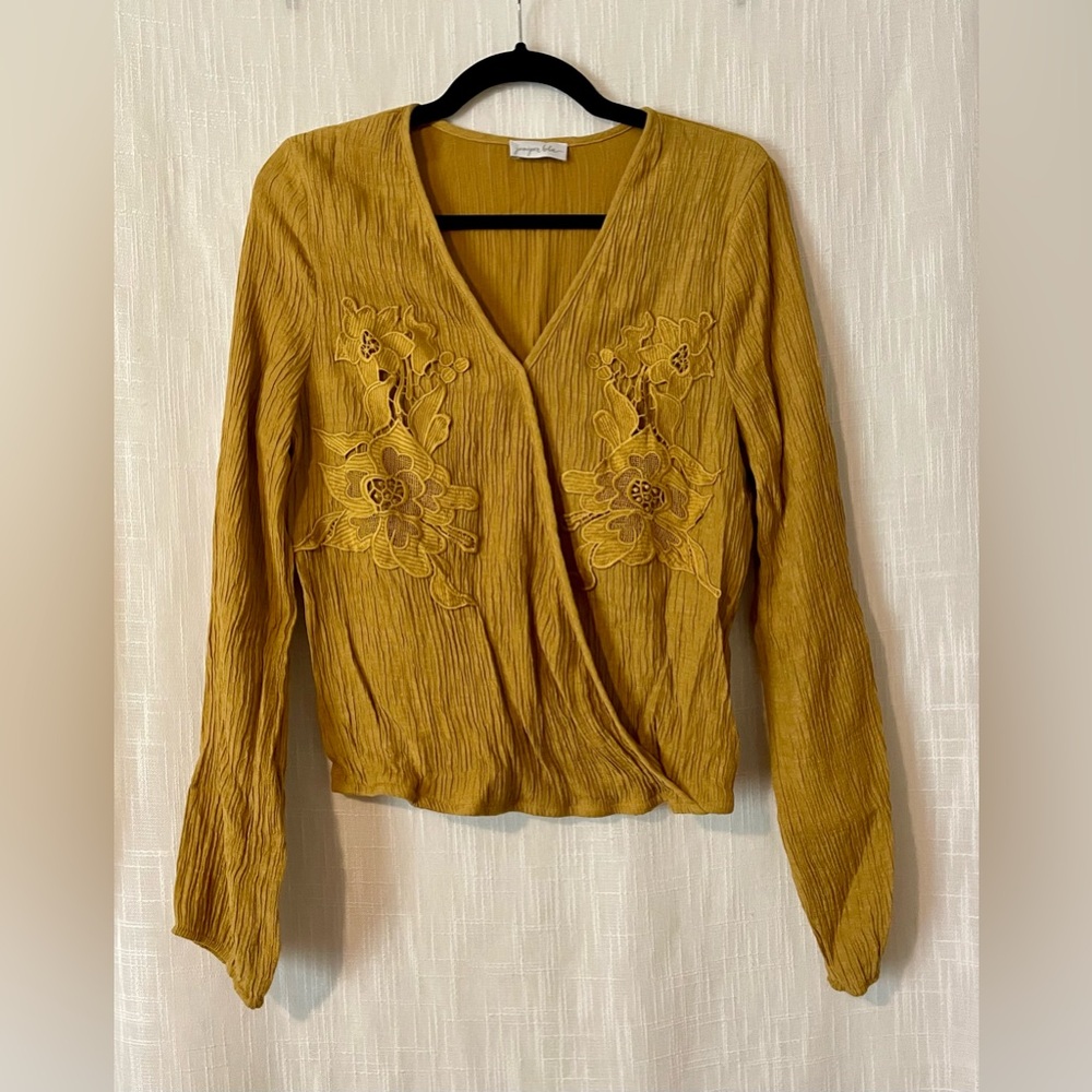 Juniper Blu Faux Wrap Blouse